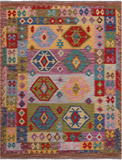 Reversible Kilim Flat Weave Wool On Wool Rug - 5' 0" X 6' 8"