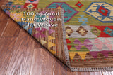 Reversible Kilim Flat Weave Wool On Wool Rug - 5' 0" X 6' 8"