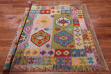 Reversible Kilim Flat Weave Wool On Wool Rug - 5' 0" X 6' 8"