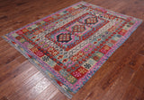 Reversible Kilim Flat Weave Wool On Wool Rug - 5' 3" X 6' 10"