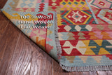 Reversible Kilim Flat Weave Wool On Wool Rug - 6' 0" X 8' 0"