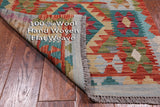 Reversible Kilim Flat Weave Wool On Wool Runner Rug - 2' 8" X 9' 7"