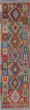 Reversible Kilim Flat Weave Wool On Wool Runner Rug - 2' 8" X 9' 7"