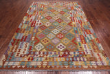 Reversible Kilim Flat Weave Wool On Wool Rug - 6' 9" X 9' 9"