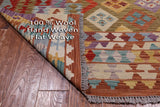 Reversible Kilim Flat Weave Wool On Wool Rug - 6' 9" X 9' 9"