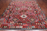 Reversible Kilim Flat Weave Wool On Wool Rug - 8' 3" X 9' 11"