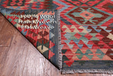Reversible Kilim Flat Weave Wool On Wool Rug - 8' 3" X 9' 11"