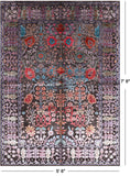 Brown Persian Tabriz Silk With Oxidized Wool Handmade Rug - 5' 6" X 7' 8"