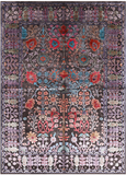 Brown Persian Tabriz Silk With Oxidized Wool Handmade Rug - 5' 6" X 7' 8"