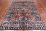 Brown Persian Tabriz Silk With Oxidized Wool Handmade Rug - 5' 6" X 7' 8"