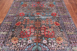 Brown Persian Tabriz Silk With Oxidized Wool Handmade Rug - 5' 6" X 7' 8"