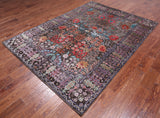 Brown Persian Tabriz Silk With Oxidized Wool Handmade Rug - 5' 6" X 7' 8"