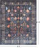 Blue/Green Persian Tabriz Handmade Wool & Silk Rug - 8' 3" X 9' 10"