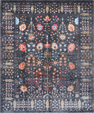 Blue/Green Persian Tabriz Handmade Wool & Silk Rug - 8' 3" X 9' 10"