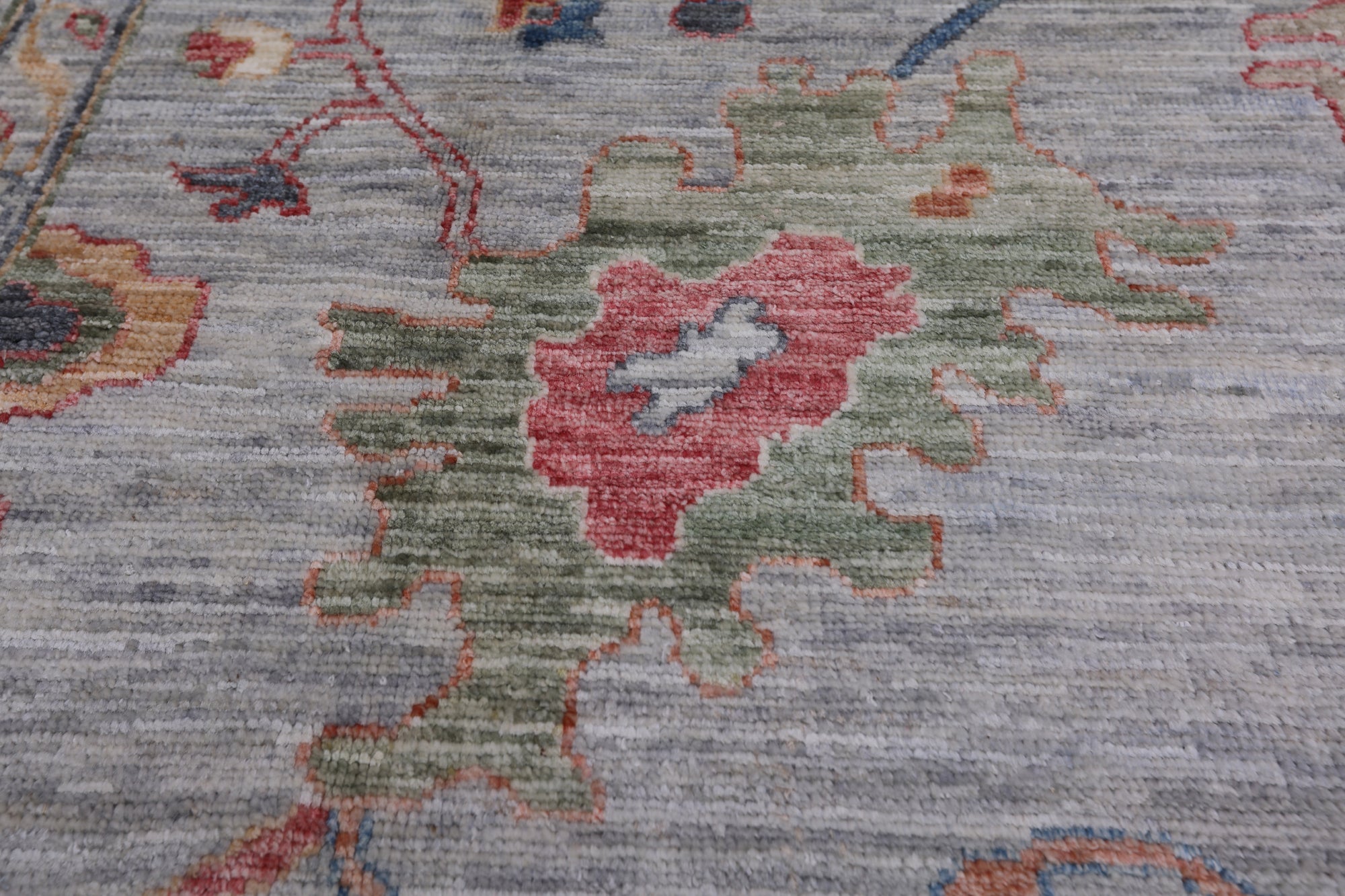 Grey Turkish Oushak Hand Knotted Wool Rug - 8' 0" X 9' 10"