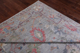 Grey Turkish Oushak Hand Knotted Wool Rug - 8' 0" X 9' 10"