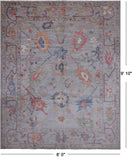 Grey Turkish Oushak Hand Knotted Wool Rug - 8' 0" X 9' 10"