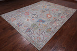 Grey Turkish Oushak Hand Knotted Wool Rug - 8' 0" X 9' 10"