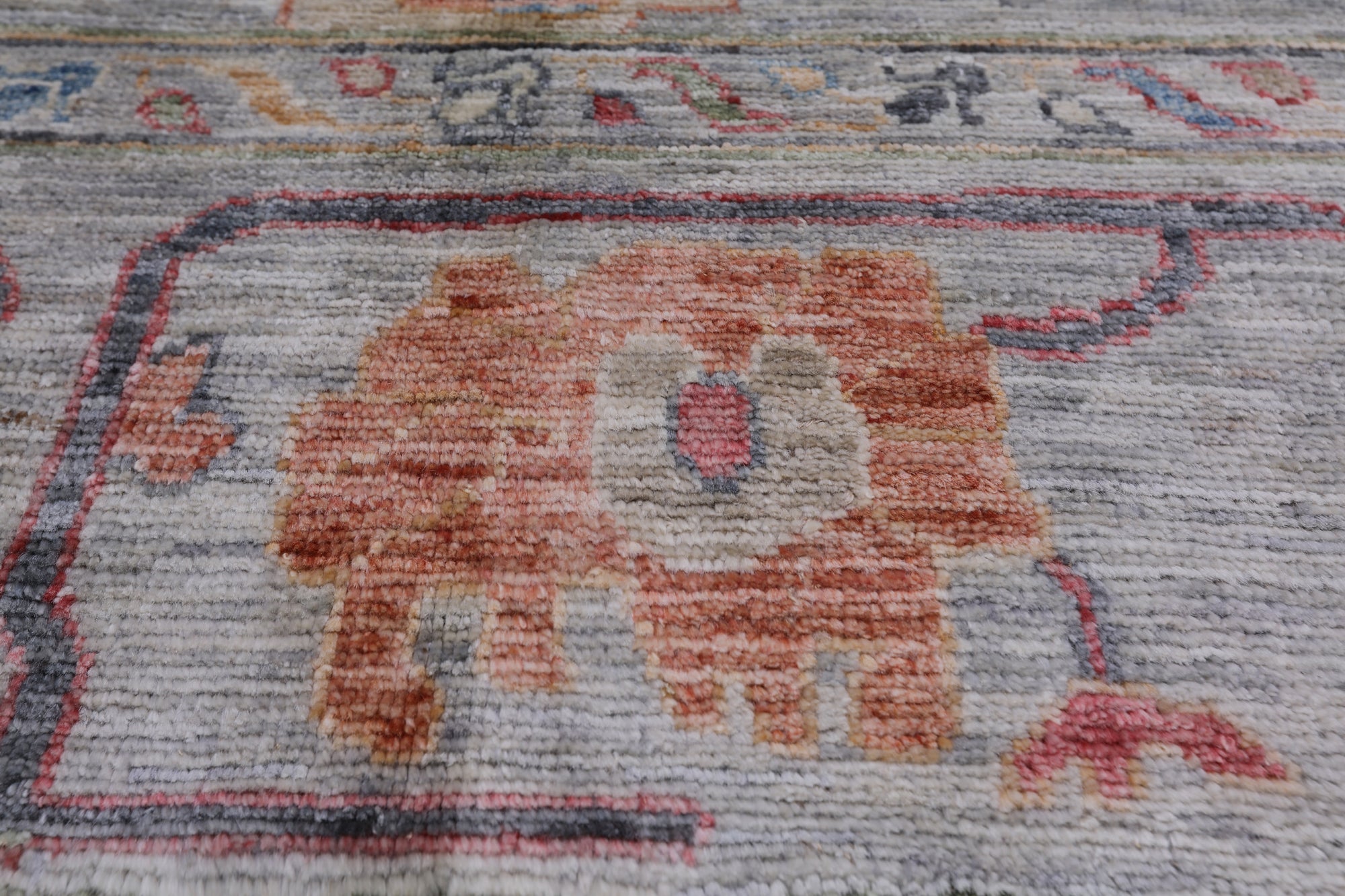Grey Turkish Oushak Hand Knotted Wool Rug - 8' 0" X 9' 10"