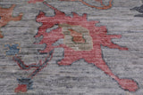 Grey Turkish Oushak Hand Knotted Wool Rug - 8' 0" X 9' 10"