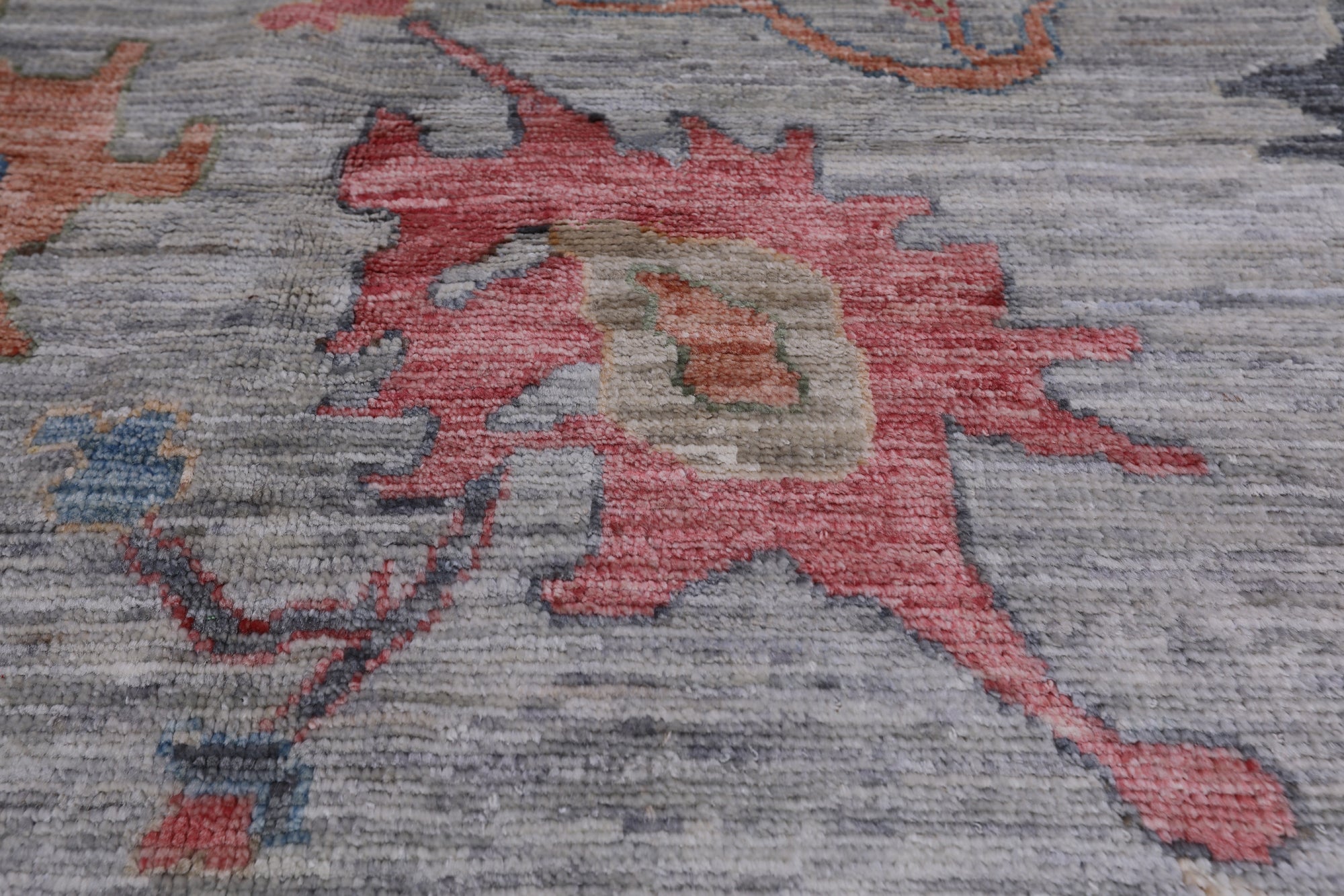 Grey Turkish Oushak Hand Knotted Wool Rug - 8' 0" X 9' 10"