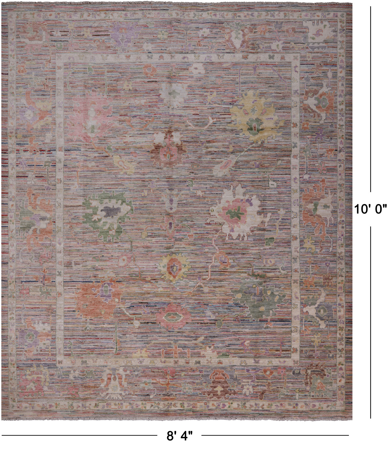 Turkish Oushak Hand Knotted Wool Rug - 8' 4" X 10' 0"