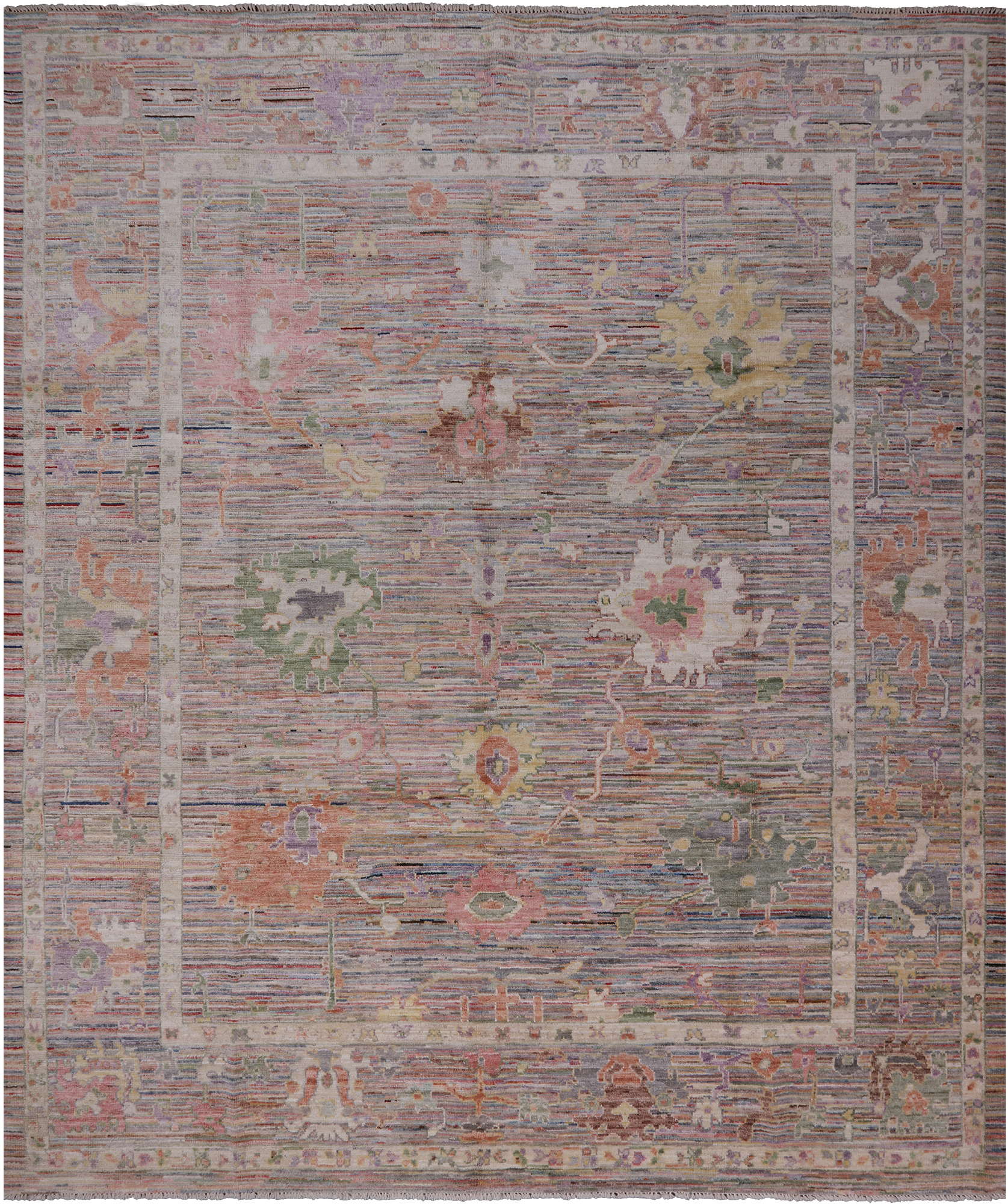 Turkish Oushak Hand Knotted Wool Rug - 8' 4" X 10' 0"