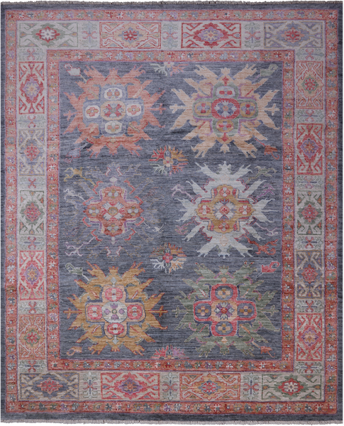 Grey Turkish Oushak Handmade Wool Rug - 7' 11" X 10' 1"