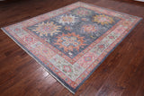 Grey Turkish Oushak Handmade Wool Rug - 7' 11" X 10' 1"