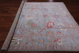 Grey Turkish Oushak Hand-Knotted Wool Rug - 8' 5" X 10' 1"