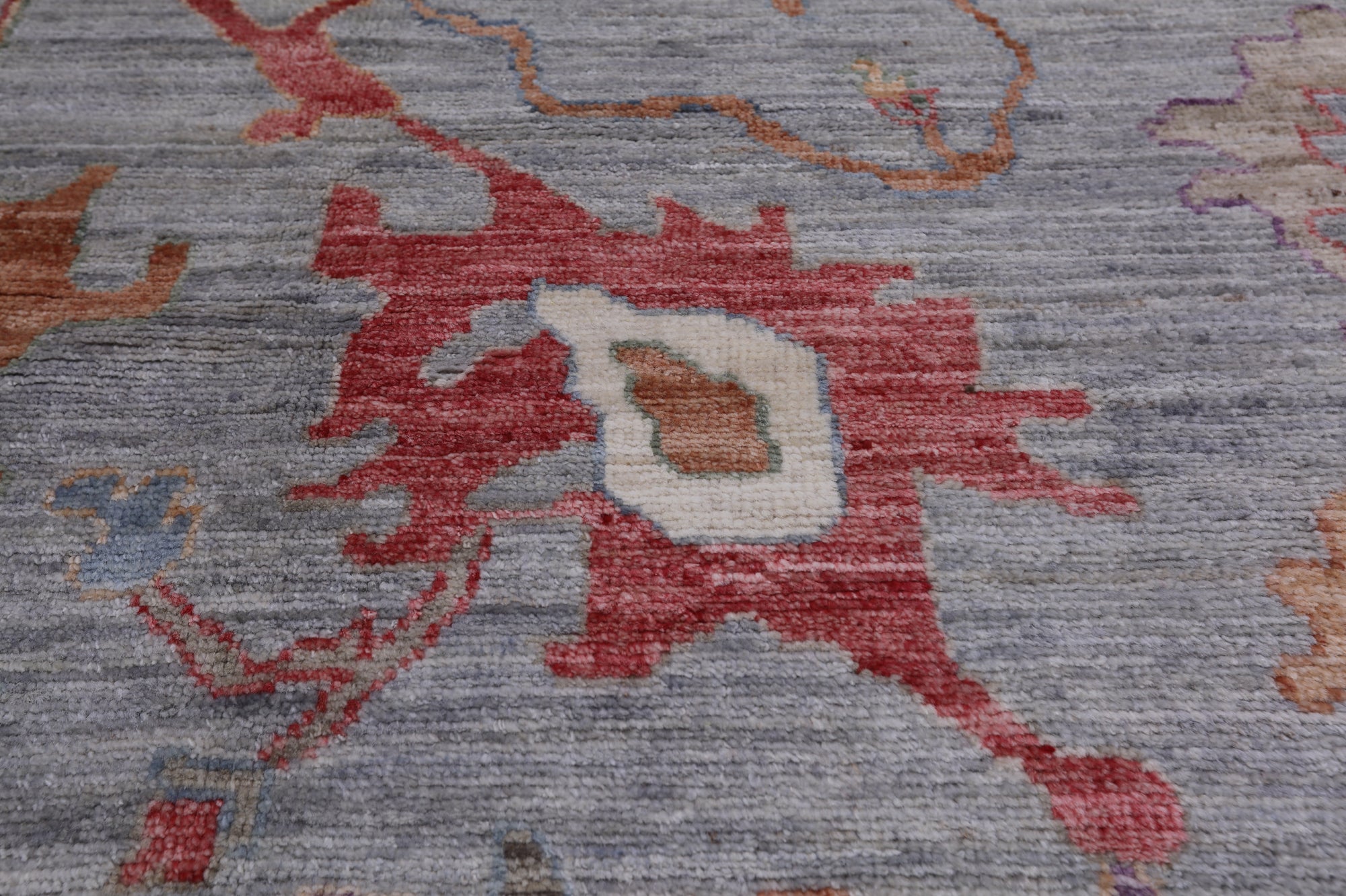 Grey Turkish Oushak Hand-Knotted Wool Rug - 8' 5" X 10' 1"