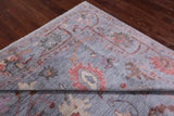 Blue Turkish Oushak Hand Knotted Wool Rug - 8' 1" X 10' 2"