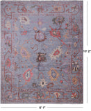 Blue Turkish Oushak Hand Knotted Wool Rug - 8' 1" X 10' 2"