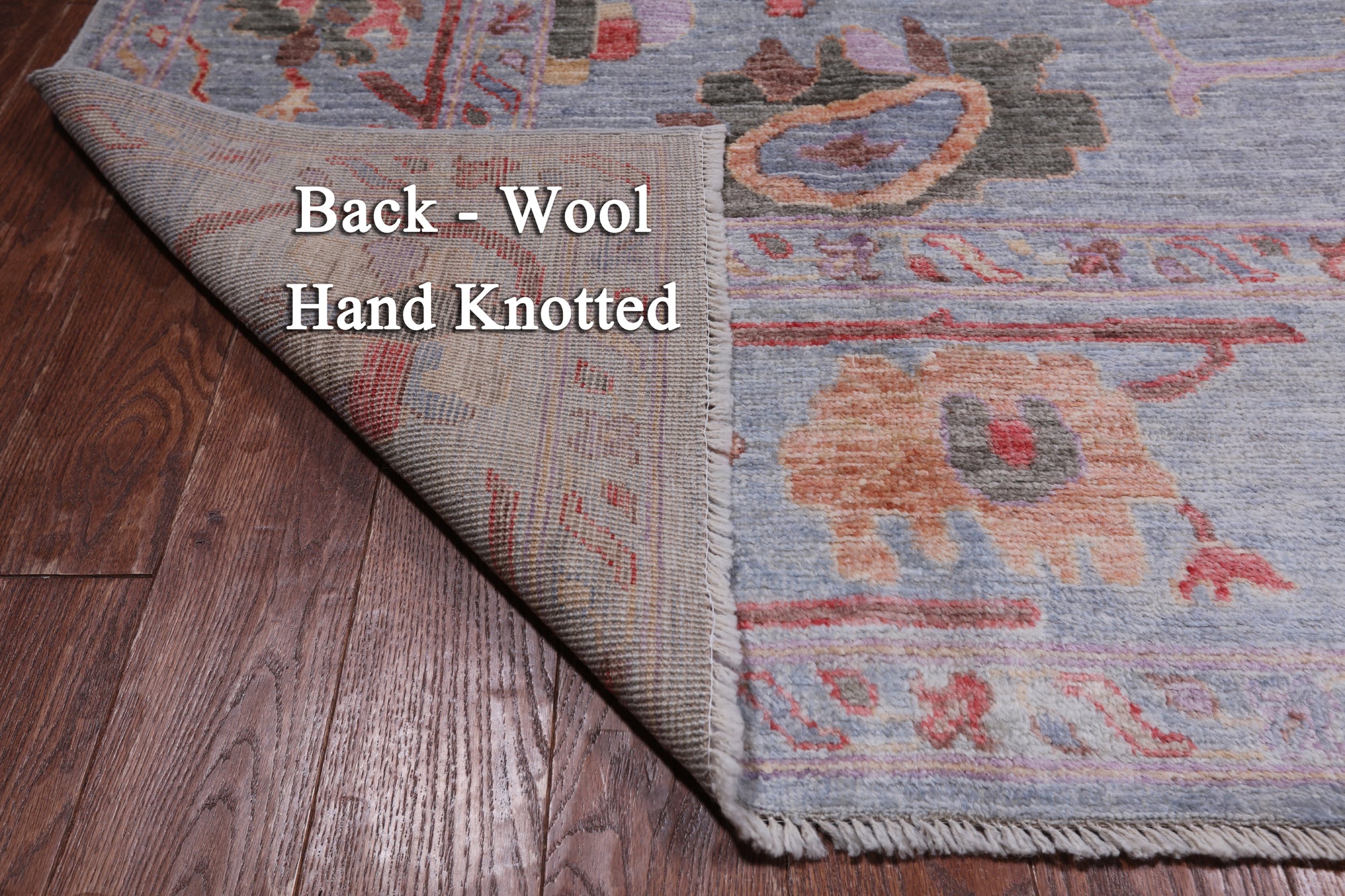 Blue Turkish Oushak Hand Knotted Wool Rug - 8' 1" X 10' 2"