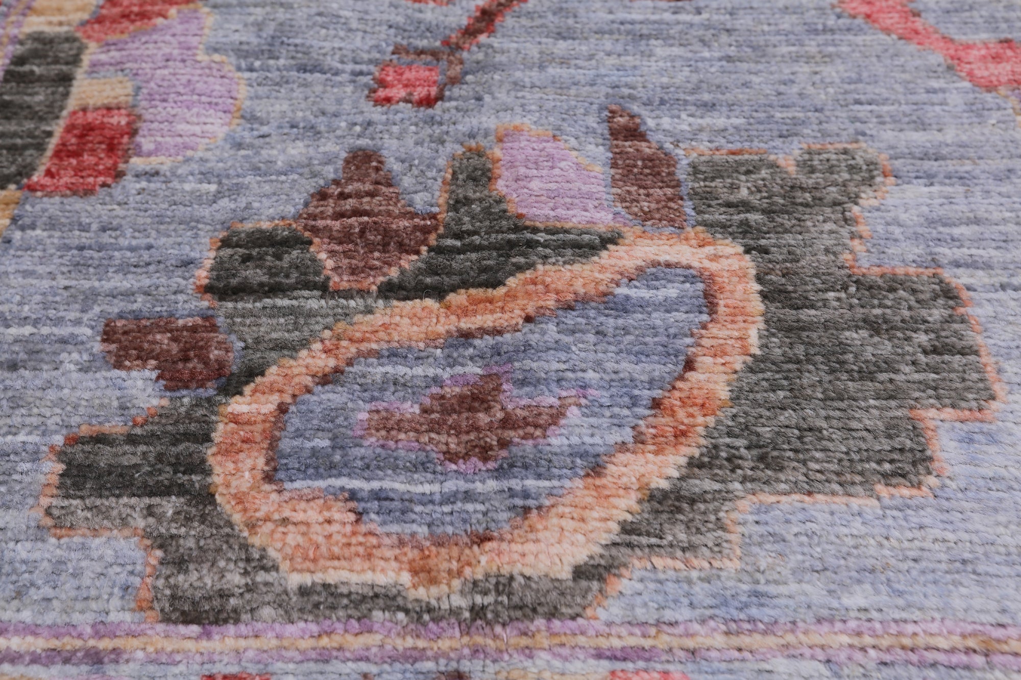 Blue Turkish Oushak Hand Knotted Wool Rug - 8' 1" X 10' 2"