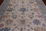 Ivory Turkish Oushak Hand Knotted Wool Rug - 8' 3" X 10' 2"