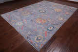 Blue/Grey Turkish Oushak Handmade Wool Rug - 9' 0" X 11' 11"