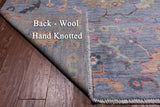 Blue/Grey Turkish Oushak Handmade Wool Rug - 9' 0" X 11' 11"