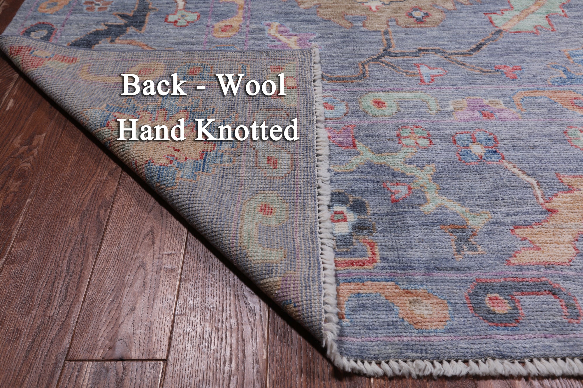 Blue/Grey Turkish Oushak Handmade Wool Rug - 9' 0" X 11' 11"