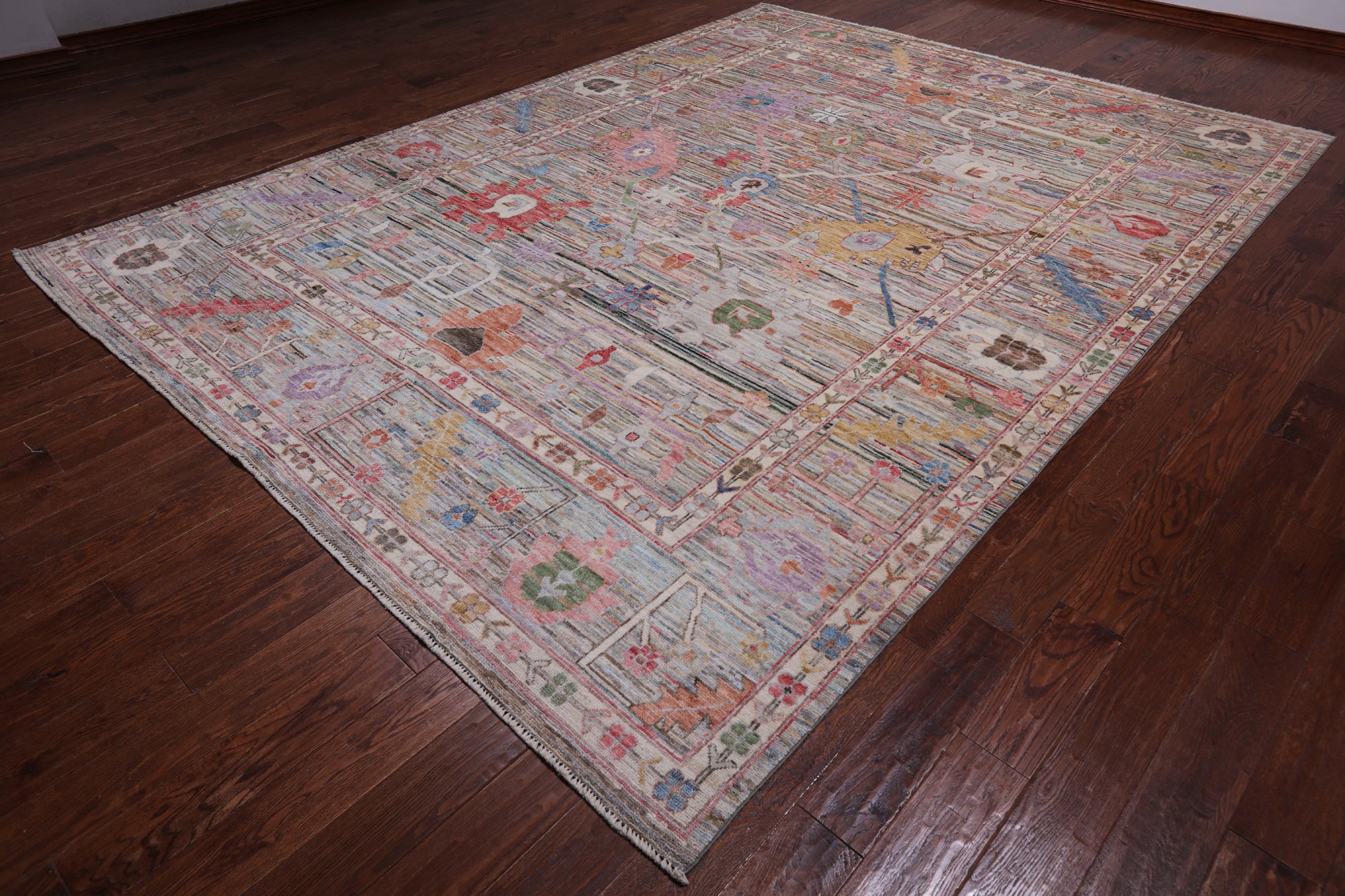 Turkish Oushak Hand Knotted Wool Rug - 8' 10" X 11' 11"