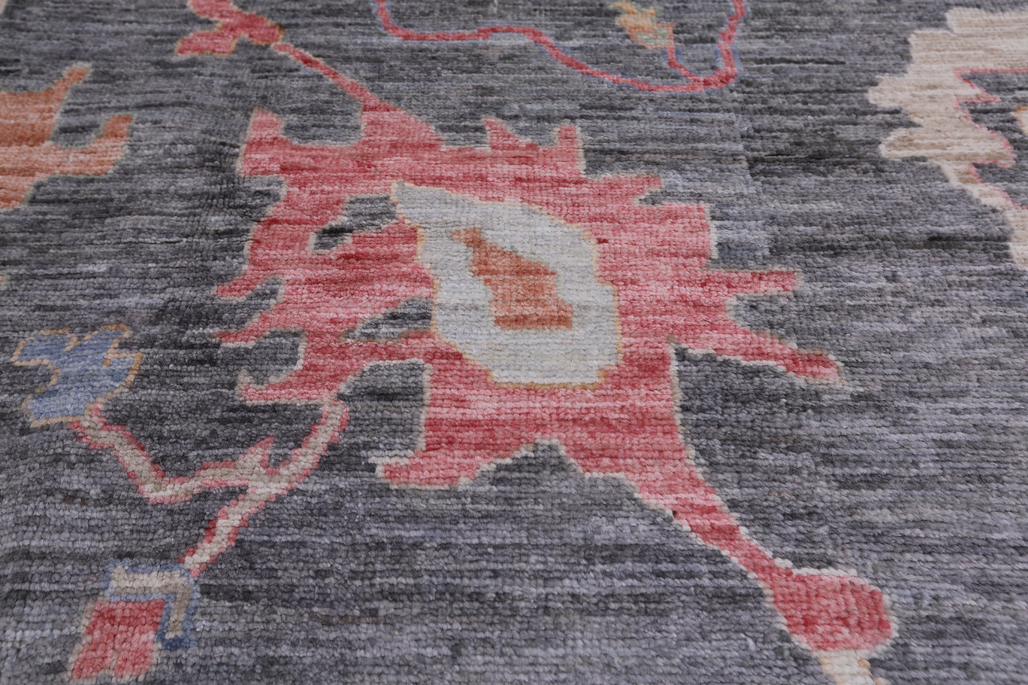 Grey Turkish Oushak Hand-Knotted Wool Rug - 9' 3" X 12' 2"