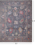 Grey Turkish Oushak Hand-Knotted Wool Rug - 9' 3" X 12' 2"