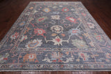 Grey Turkish Oushak Hand-Knotted Wool Rug - 9' 3" X 12' 2"