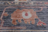 Grey Turkish Oushak Hand-Knotted Wool Rug - 9' 3" X 12' 2"
