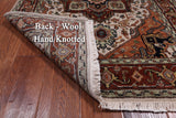 Ivory Geometric Heriz Serapi Hand Knotted Wool Rug - 3' 0" X 4' 2"