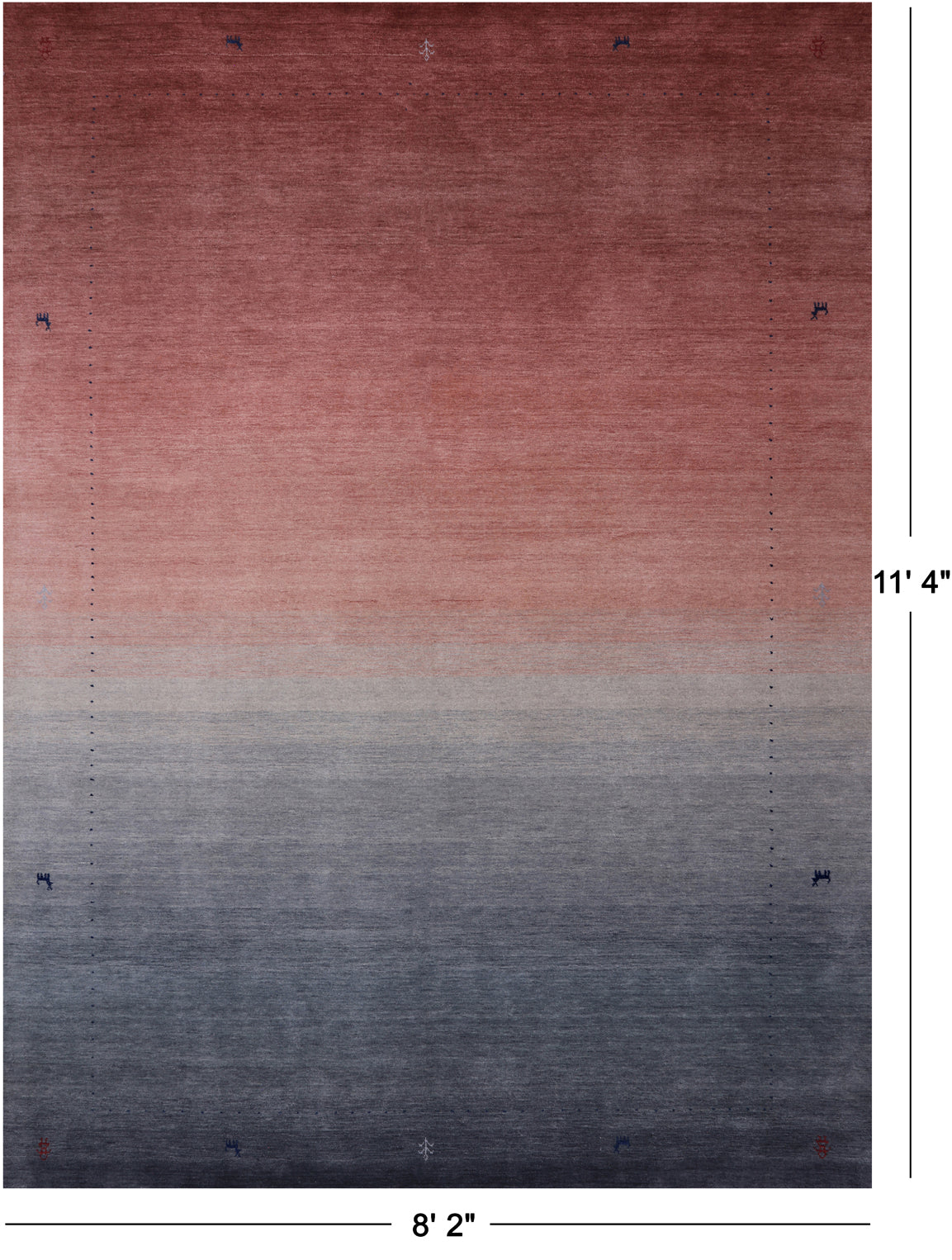 Persian Gabbeh Hand Knotted Wool Rug - 8' 2" X 11' 4"