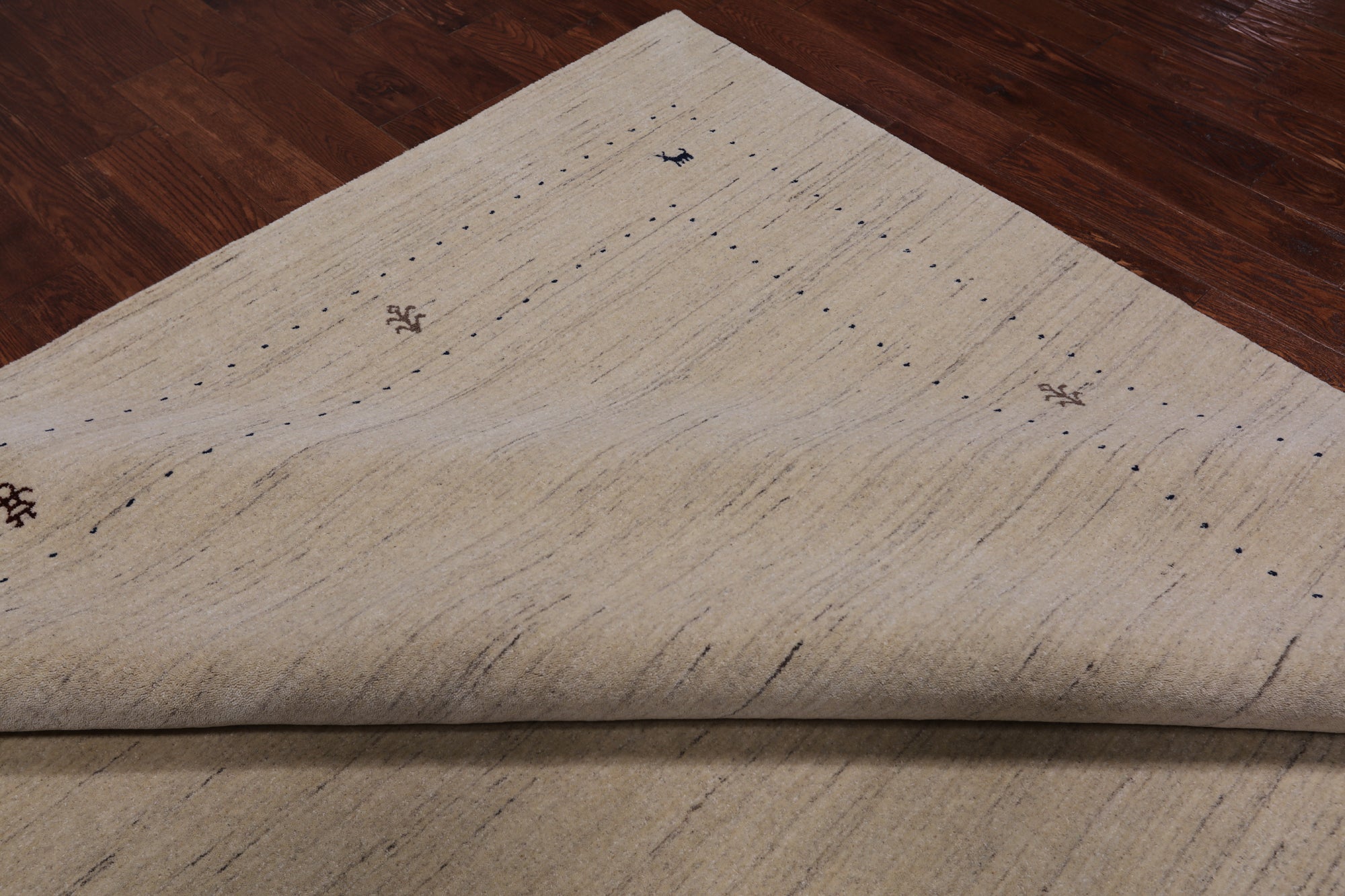 Ivory Persian Gabbeh Handmade Wool Rug - 9' 2" X 12' 0"