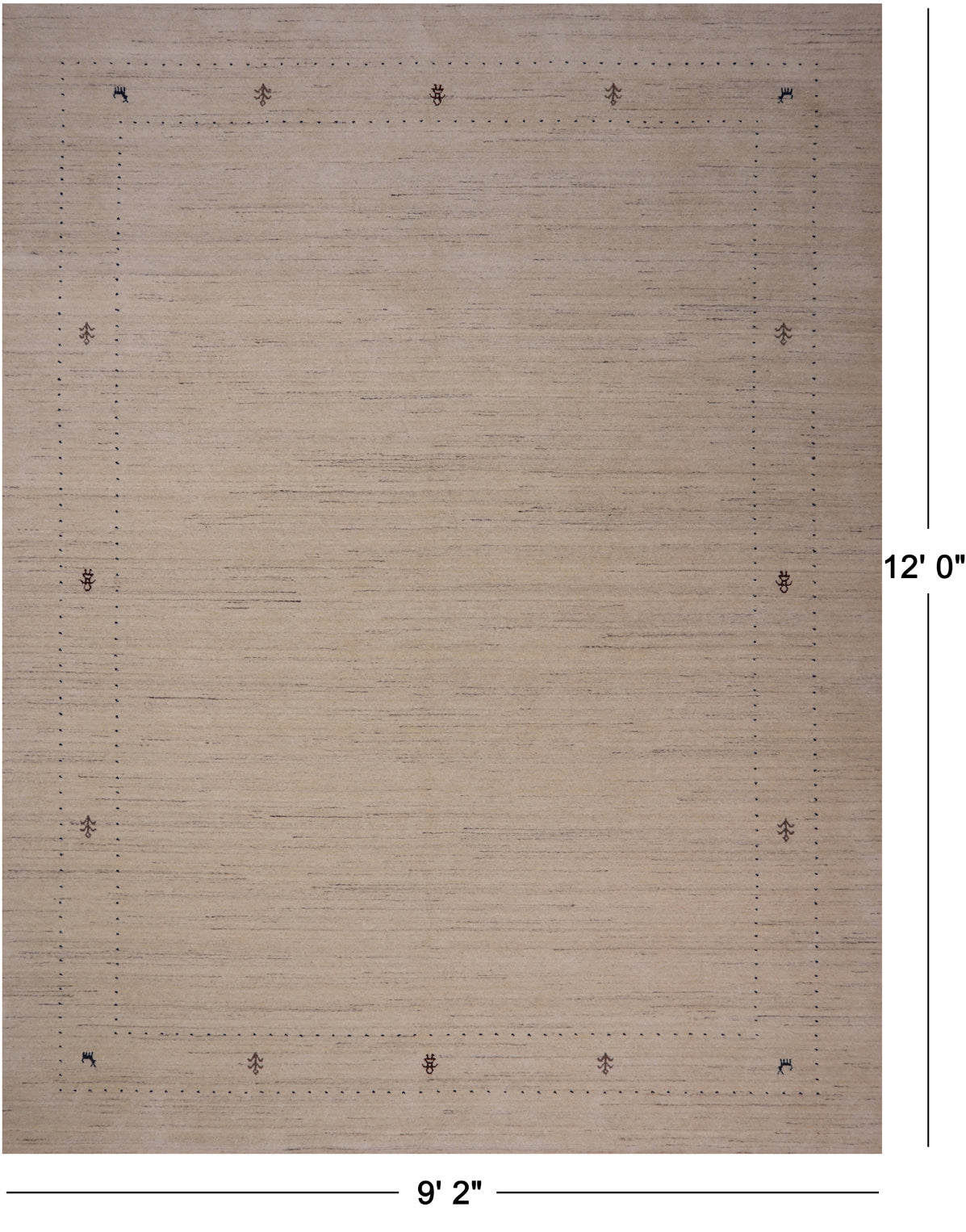 Ivory Persian Gabbeh Handmade Wool Rug - 9' 2" X 12' 0"