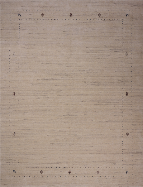 Ivory Persian Gabbeh Handmade Wool Rug - 9' 2" X 12' 0"