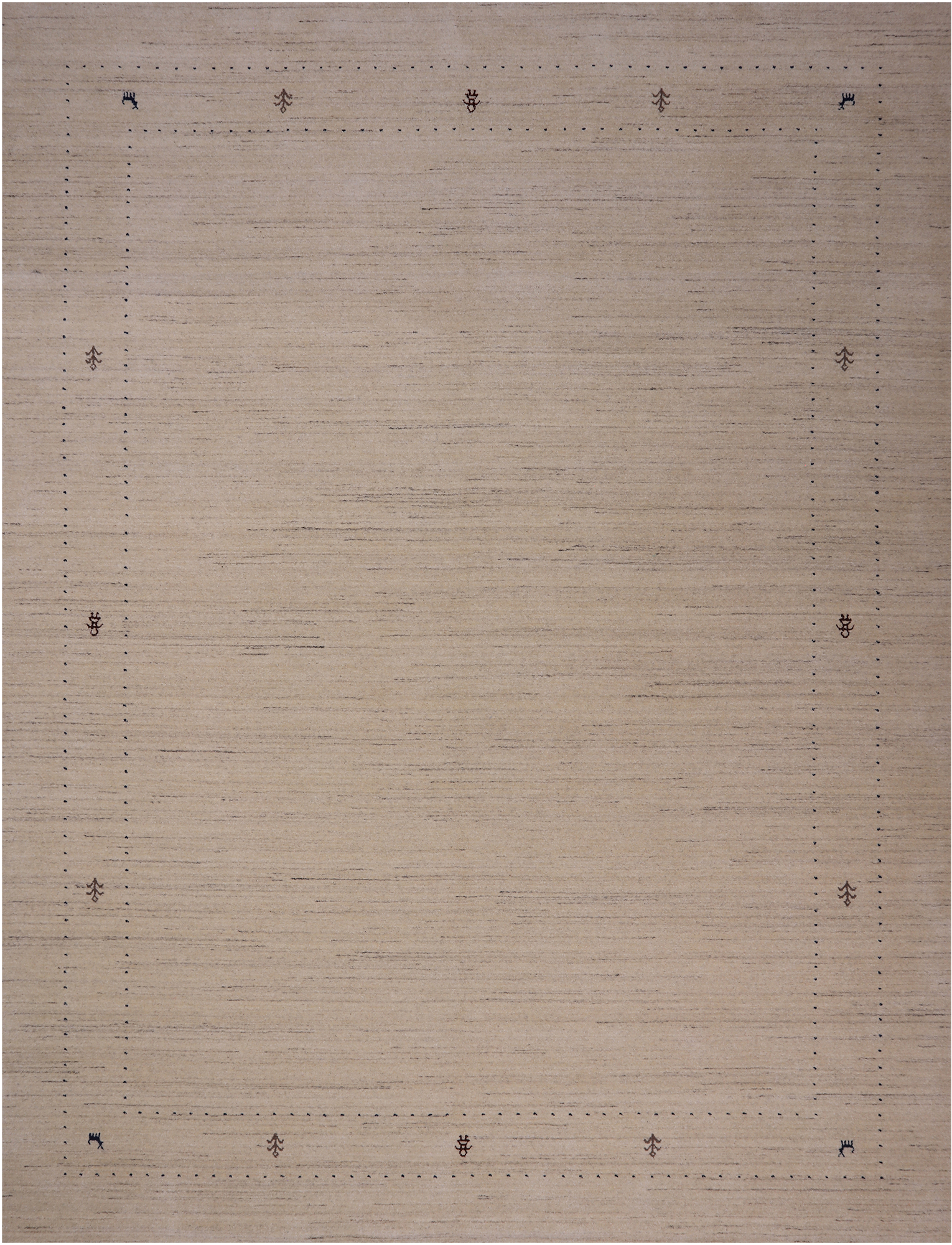 Ivory Persian Gabbeh Handmade Wool Rug - 9' 2" X 12' 0"